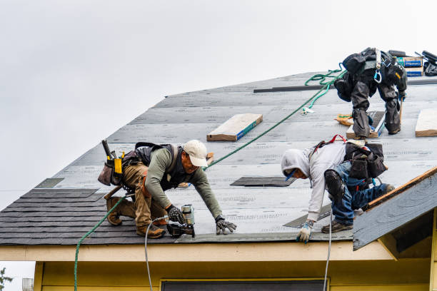 Professional Gutter Installation technician working in Splendora, TX